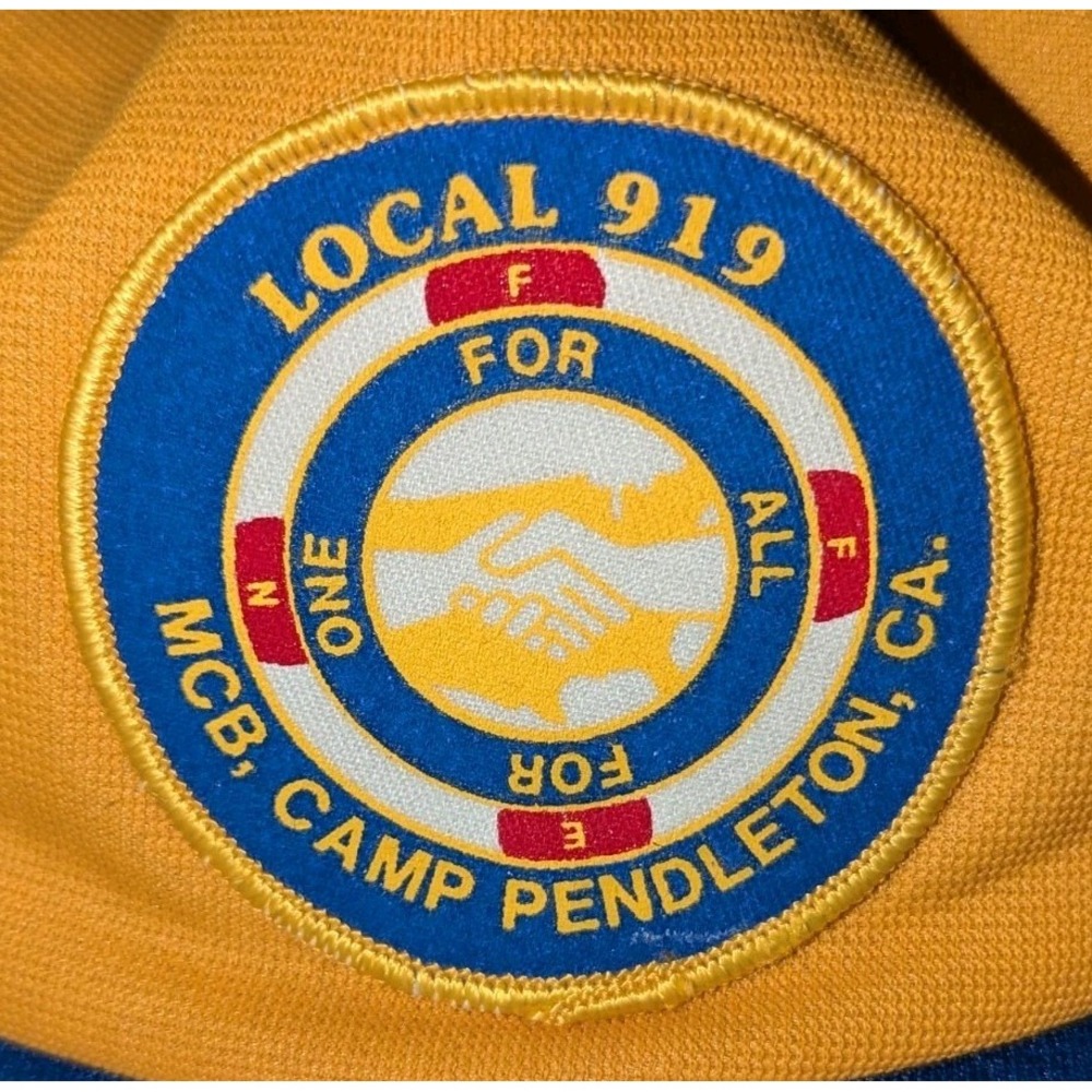 LOCAL 919 MCB CAMP PENDLETON CA SNAPBACK HAT CAP VINTAGE NAMARK RARE BLUE YELLOW - Picture 2 of 10